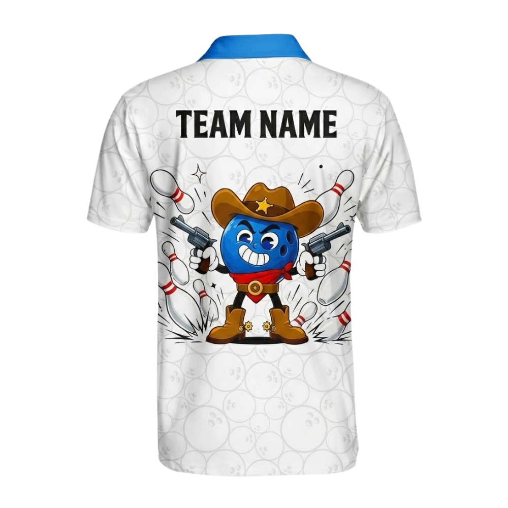 Custom Cowboy Ball Bowling Polo Shirt For Men, Custom Western Bowling Shirts Team BZ0776