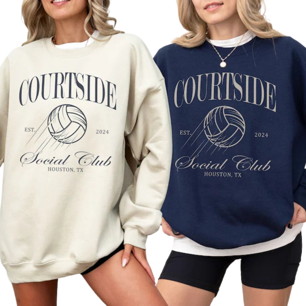Custom Courtside Social Club Volleyball Sweatshirt, Custom Volleyball Sweatshirt 2D0540