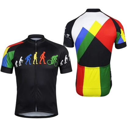 Evolution Of Man Cycling Short Sleeve Jersey For Men, Funny Black Cycling Jersey CG0854