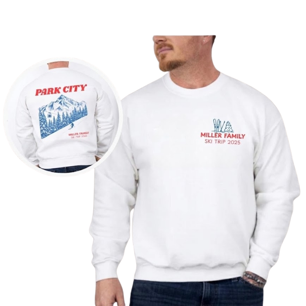Personalized Family Ski Trip Matching Sweatshirt, Custom Ski Vacation Family Sweatshirts ET1344