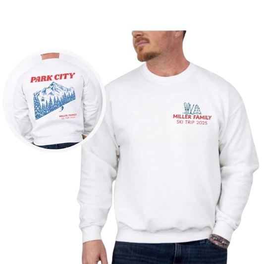 Personalized Family Ski Trip Matching Sweatshirt, Custom Ski Vacation Family Sweatshirts ET1344