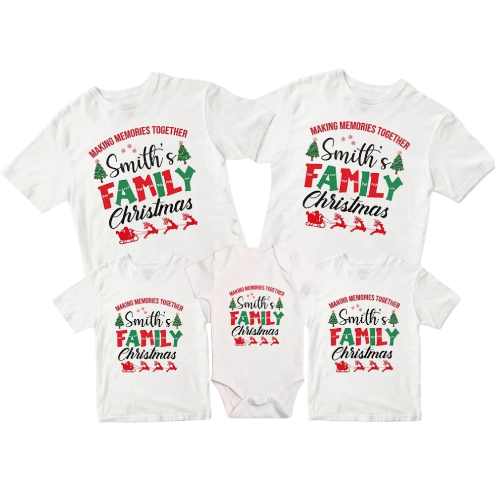 Custom Family Christmas Making Memories To Together Matching T Shirts, Personalized Family Christmas Shirts ET1239
