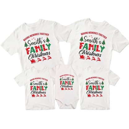 Custom Family Christmas Making Memories To Together Matching T Shirts, Personalized Family Christmas Shirts ET1239