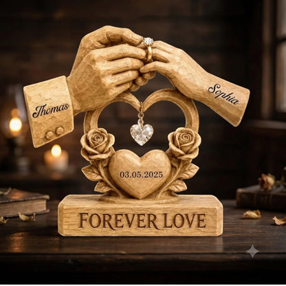 Custom Engagement Couple Layer Wooden Plaque, Custom Engaged Weeding Woden Block WD0926