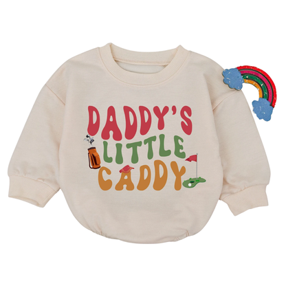 Daddy's Little Caddy Baby Romper Sweatshirt, Baby Golf Romper Sweatshirt BB0079