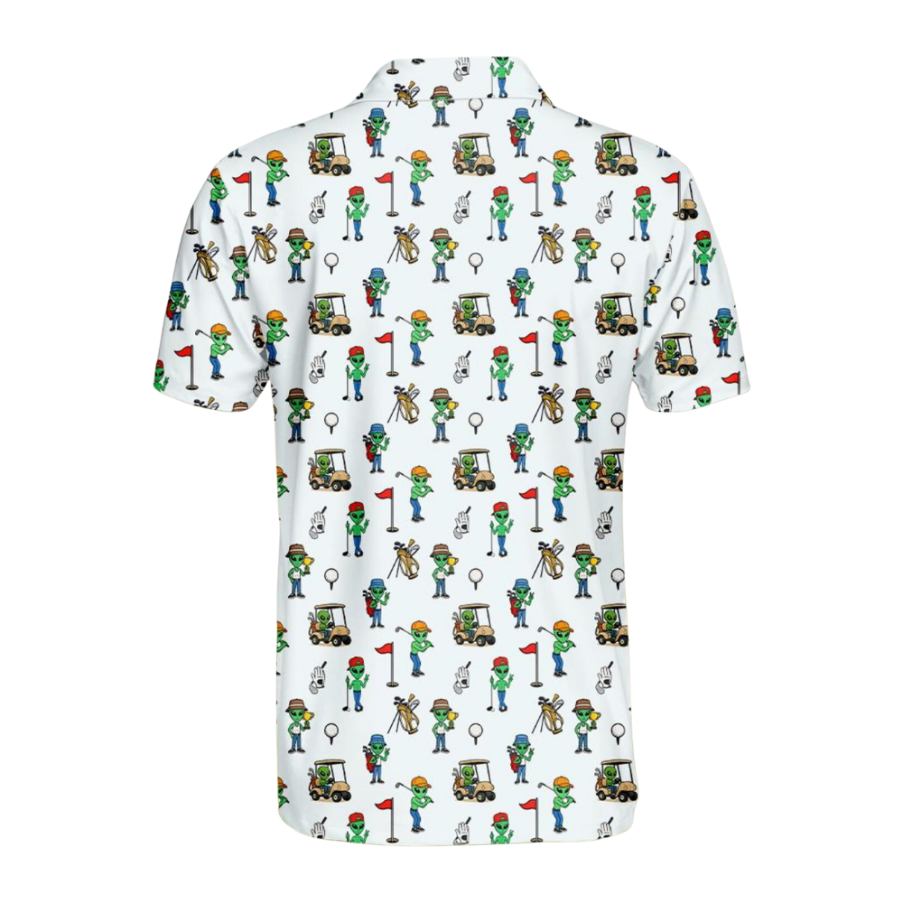 Funny Alien Golf Polo Shirt For Men, Alien Lover Golf Shirts GE0564