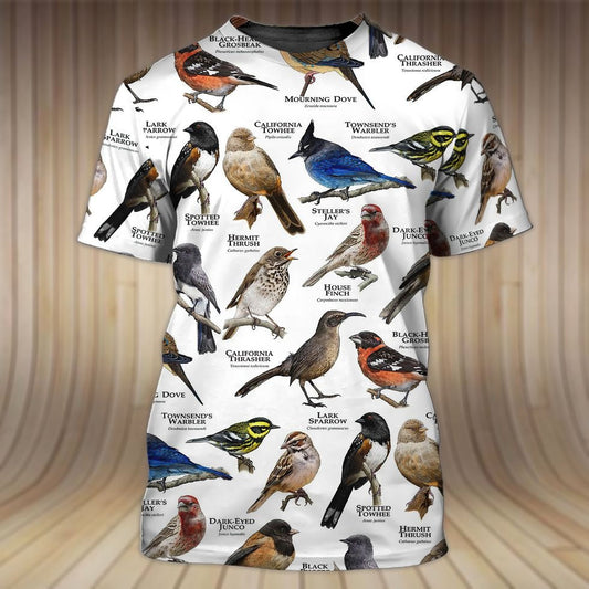 3D Bird Shirt, 3D All Over Print Birds Shirt, Bird on Shirt TO0923