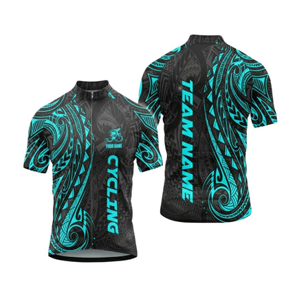 Custom Black Beige Tribal Cycling Short Sleeve Jersey For Men, Custom Tribal Cycling Jereys CG0523