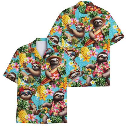 Funny Sloth Pineapple Hawaiian Shirt Men Women, Sloth Tropical Hawaiian Shirts HE0126