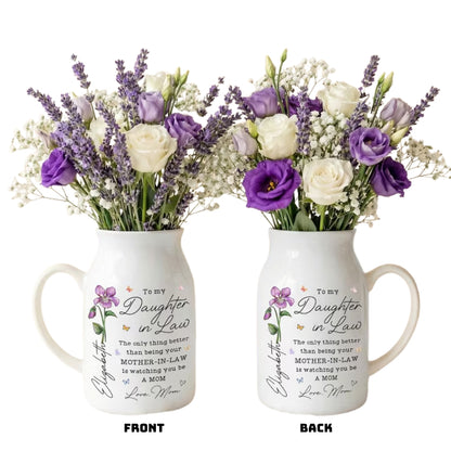 Personalized Daughter In Law Flower Vase, Personalized Wedding Daughter In Law Vase From Mom WD0076