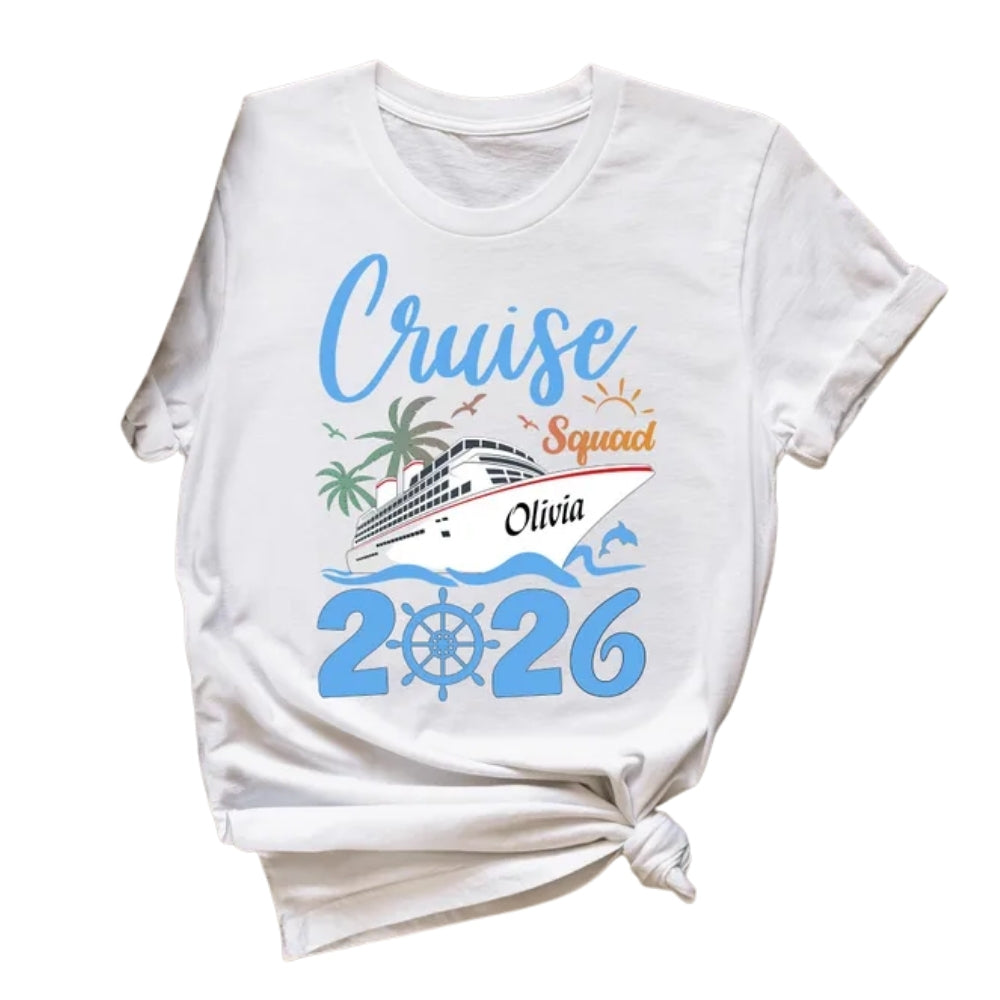 Personalized Cruise Squad Family Matching Shirts, Custom Name Cruise Vacation Family Shirts ET0204