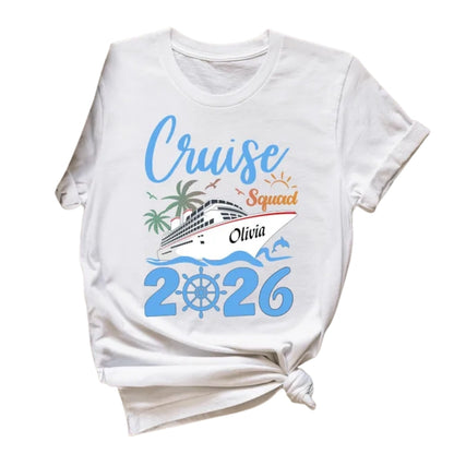 Personalized Cruise Squad Family Matching Shirts, Custom Name Cruise Vacation Family Shirts ET0204