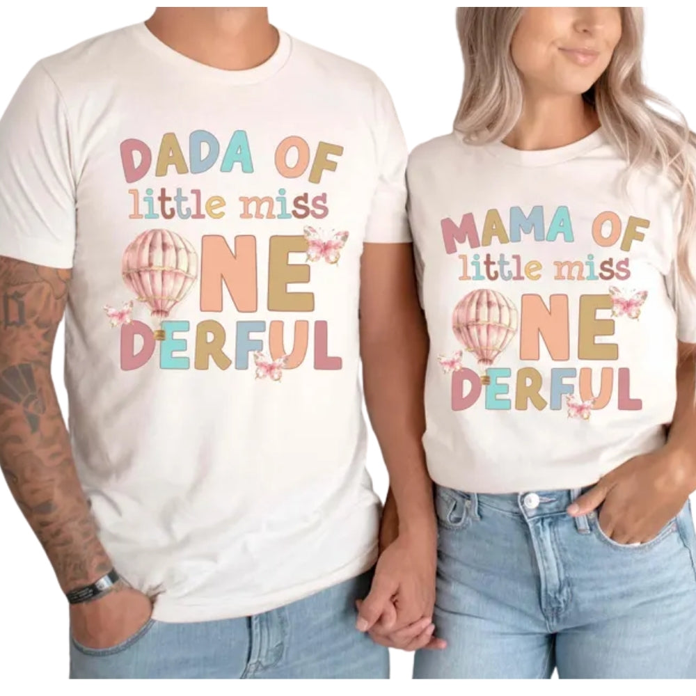 Little Miss One Derful Custom First Birthday Matching T Shirts For Family, Custom 1st Birthday Family Shirts ET0331
