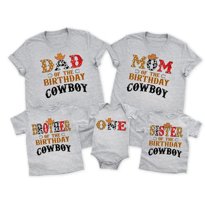 One Birthday Cowboy Matching 1st Birthday Family T Shirts, First Birtday Western Matching Shirts For Family ET0488