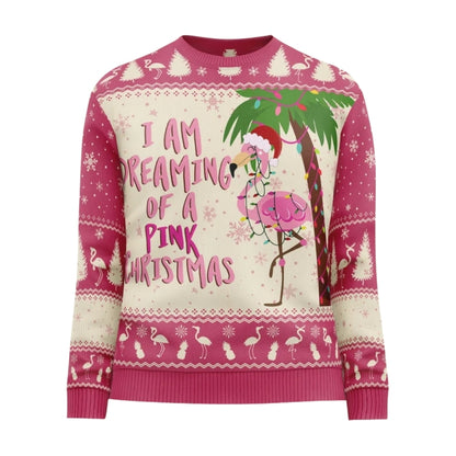 I Am Dreaming Of A Pink Christmas Flamingo Ugly Sweatshirt, Funny Flamingo Ugly Christmas Sweatshirt 2D1057