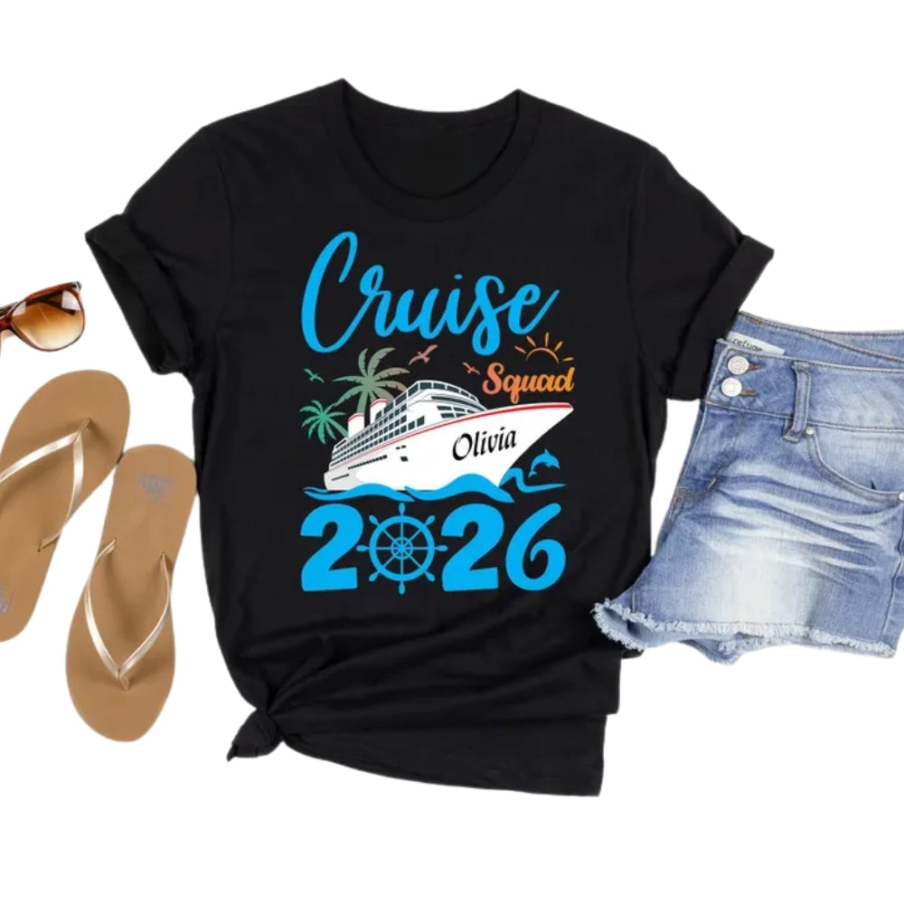 Personalized Cruise Squad Family Matching Shirts, Custom Name Cruise Vacation Family Shirts ET0204