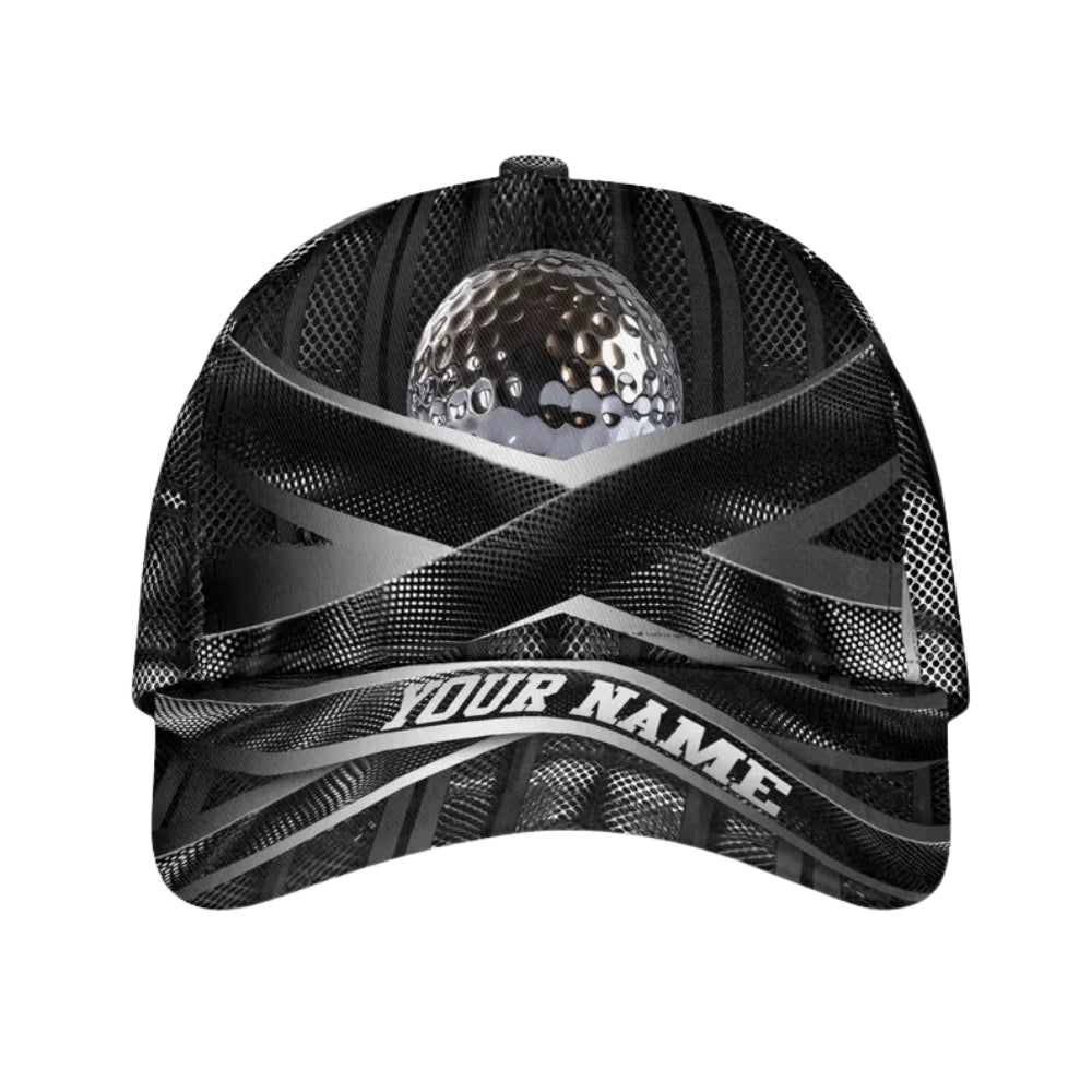 Custom Golf Ball Black Mesh Baseball Cap, Custom Custom Golf Lovers 3D Caps Hats CP0011