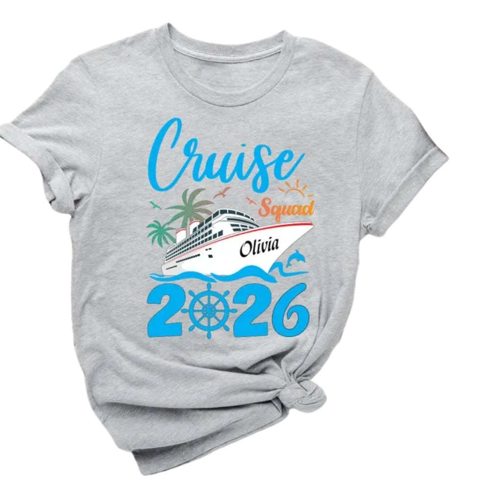 Personalized Cruise Squad Family Matching Shirts, Custom Name Cruise Vacation Family Shirts ET0204