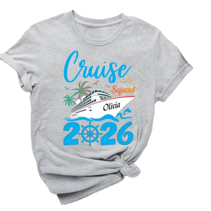 Personalized Cruise Squad Family Matching Shirts, Custom Name Cruise Vacation Family Shirts ET0204