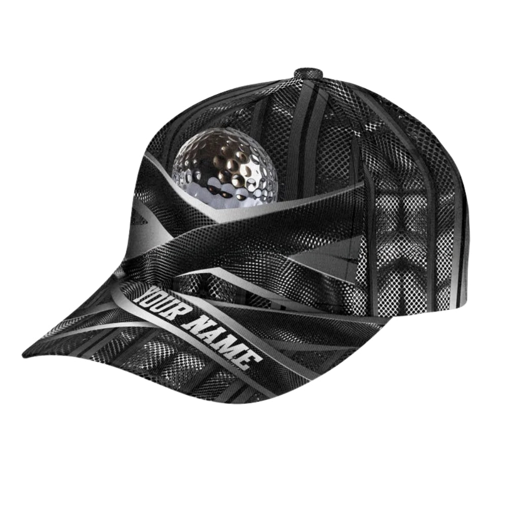Custom Golf Ball Black Mesh Baseball Cap, Custom Custom Golf Lovers 3D Caps Hats CP0011