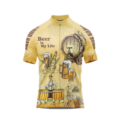 Custom Beer Is My Life Short Sleeve Men's Cycling Jersey, Custom Beer Cycling Jerseys CG0524