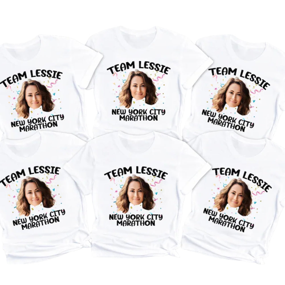 Personalized Photo Team Runner Family Matching Shirts, Custom Marathon Support Shirt For Family ET0602