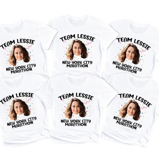 Personalized Photo Team Runner Family Matching Shirts, Custom Marathon Support Shirt For Family ET0602