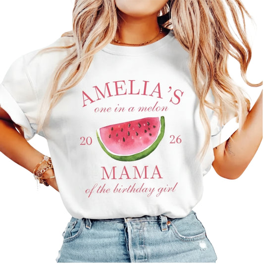 One In A Melon Custom Matching 1st Birthday Family T Shirts, Custom Watermelon First Birthday Family Shirts ET0480