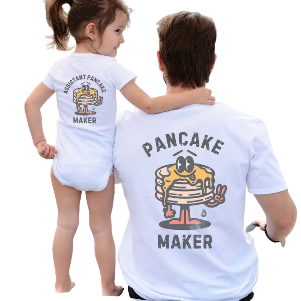 Assistance Pancake Pancake Maker Matching Dad With Daughter T Shirt, Pancake Matching Family Shirts For Father Day ET0920
