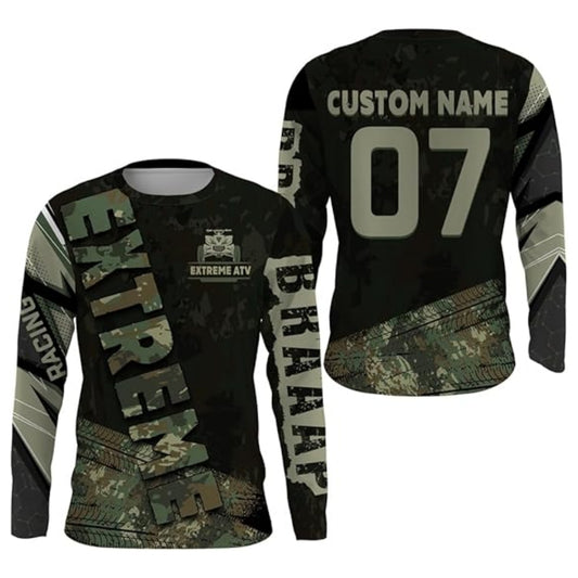 Custom Camouflage ATV Long Sleeve Jersey For Men, Custom ATV Racing Shirts MZ0048