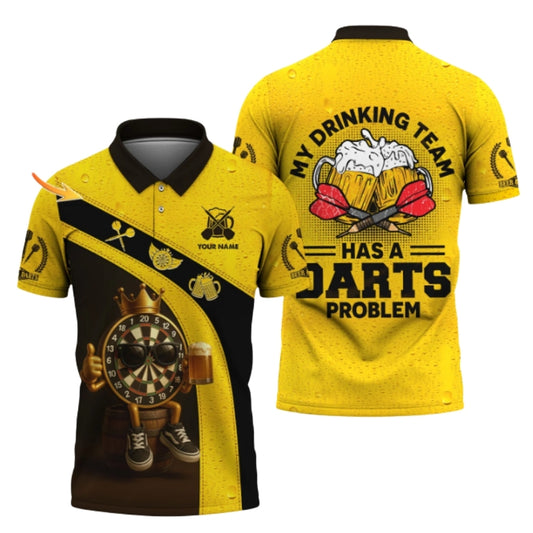 My Drinking Team Has A Darts Problem Custom Beer Darts Polo Shirt For Men, Custom Beer Darts Team Shirts DZ0061