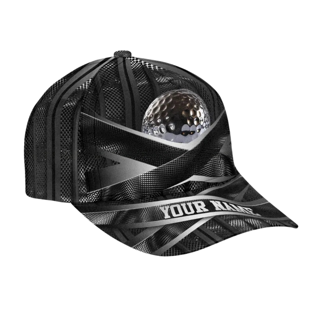 Custom Golf Ball Black Mesh Baseball Cap, Custom Custom Golf Lovers 3D Caps Hats CP0011