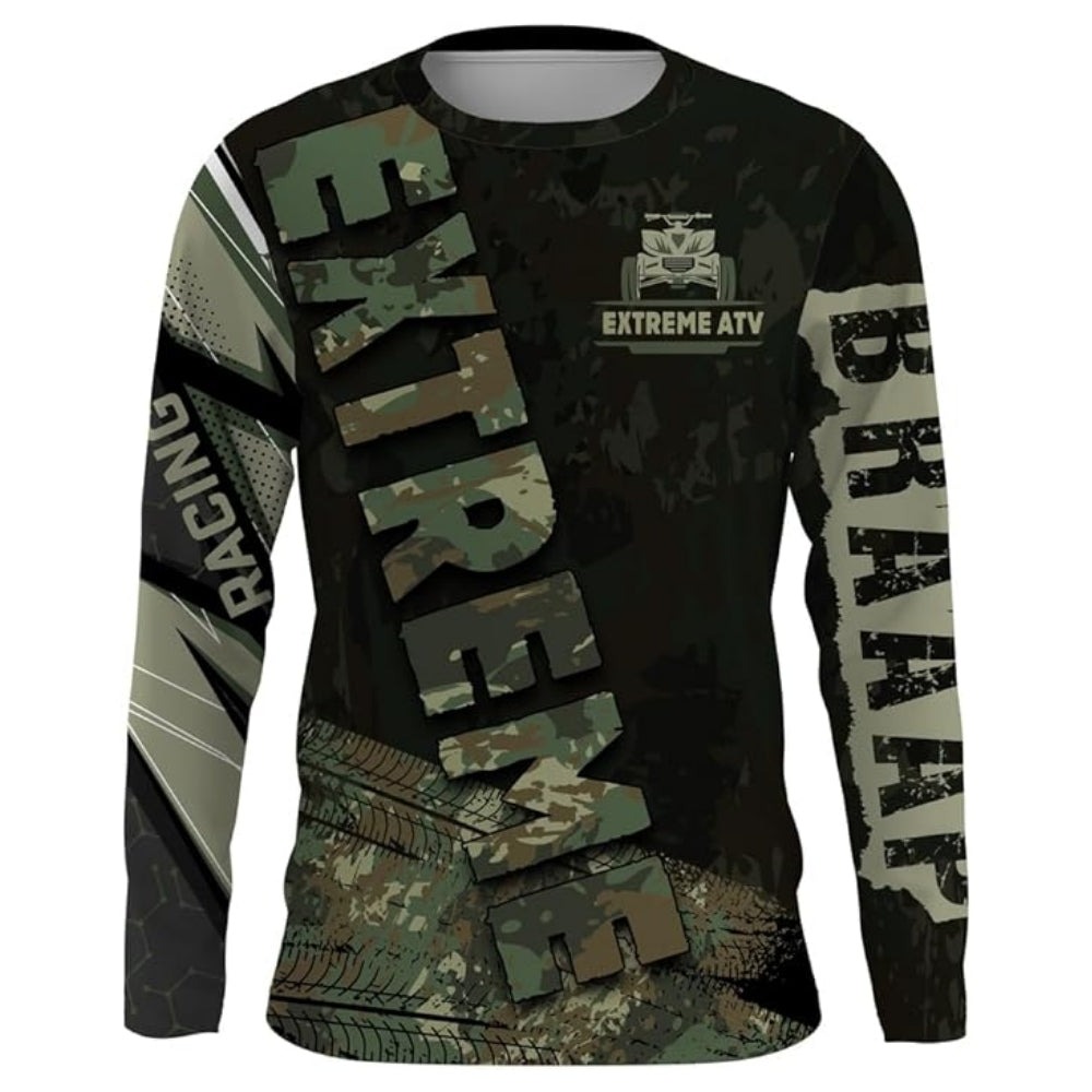Custom Camouflage ATV Long Sleeve Jersey For Men, Custom ATV Racing Shirts MZ0048
