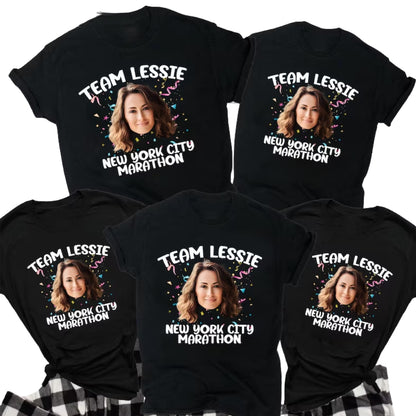 Personalized Photo Team Runner Family Matching Shirts, Custom Marathon Support Shirt For Family ET0602