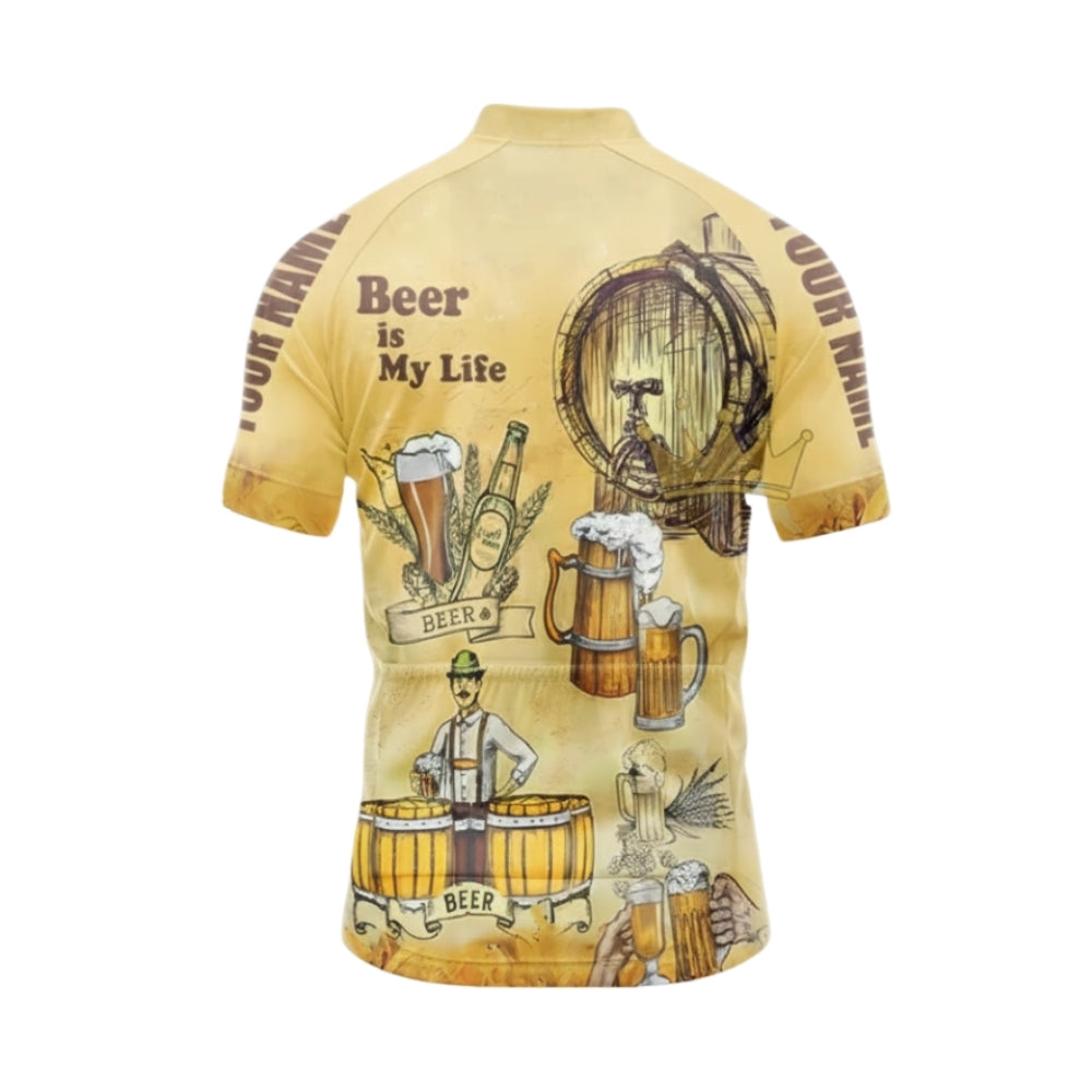 Custom Beer Is My Life Short Sleeve Men's Cycling Jersey, Custom Beer Cycling Jerseys CG0524