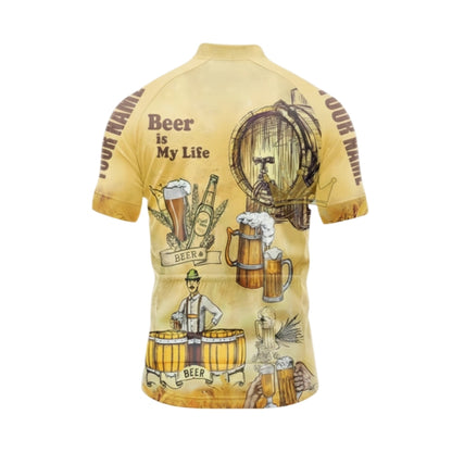 Custom Beer Is My Life Short Sleeve Men's Cycling Jersey, Custom Beer Cycling Jerseys CG0524