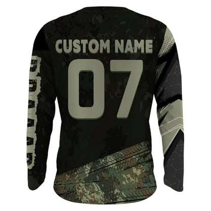 Custom Camouflage ATV Long Sleeve Jersey For Men, Custom ATV Racing Shirts MZ0048