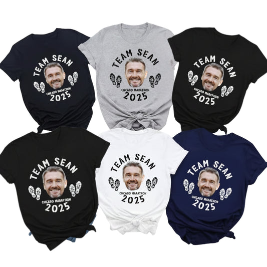Custom Face Runner Team Matching T Shirts For Family, Custom Family Marathon Support Shirts With Photo ET0603