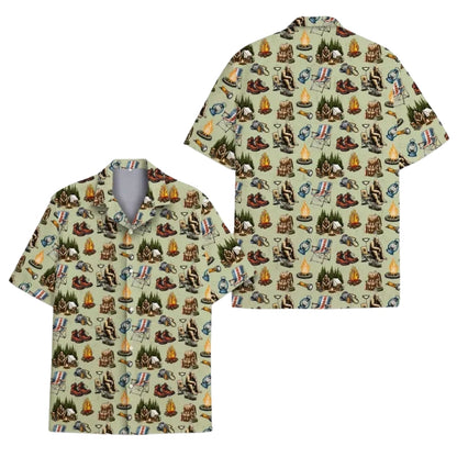 Bigfoot Camping Hawaiian Shirt For Men Women, Bigfoot Hawaiian Shirts HE0322