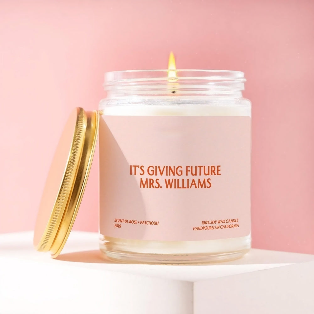 It's Giving Future Mrs Personalised Engagement Candle For Her, Custom Engagement Candle WD0105