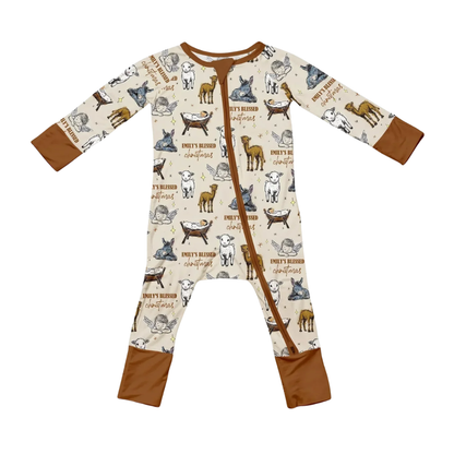 Blessed Christmas Custom Christian Baby Convertible Zippy Romper, Custom First Christmas Christian Baby Romper Convertible BB0651