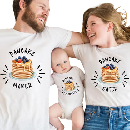 Pancake Maker Pancake Monster Pancake Eater Matching Family Shirts, Family Pancake Shirts ET0921