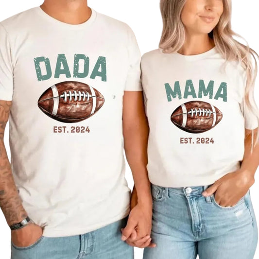 Custom Football First Birthday Matching Family T Shirts, Personalized 1st Birthday Football Family Shirts ET0333