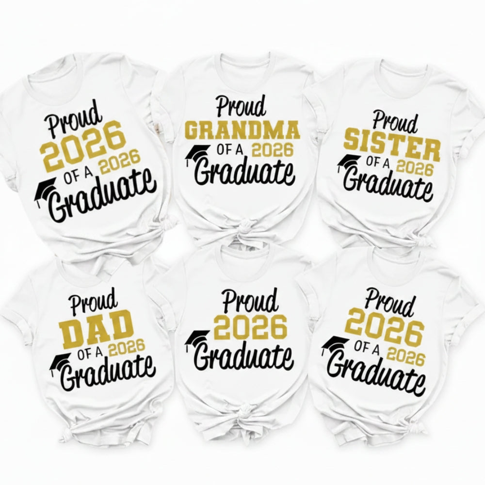 Proud Of A Graduate Personalized Matching Family T Shirts, Custom Graduation Family Shirts ET0451
