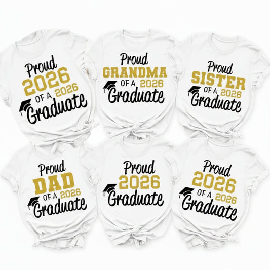 Proud Of A Graduate Personalized Matching Family T Shirts, Custom Graduation Family Shirts ET0451