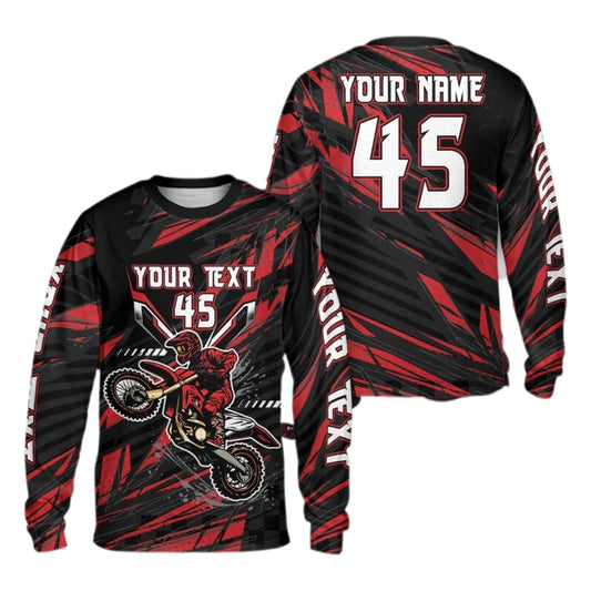 Custom Rider Motocross Long Sleeve Jersey, Custom Motocross Shirts ME0009