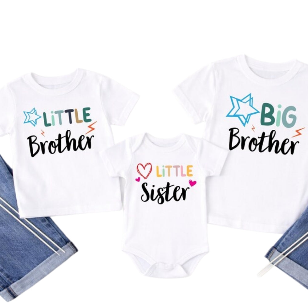 Big Brother Big Sister Pregnancy Announcement Matching Family T Shirts For Siblings, Baby Reveal Family Matching Shirts ET0206