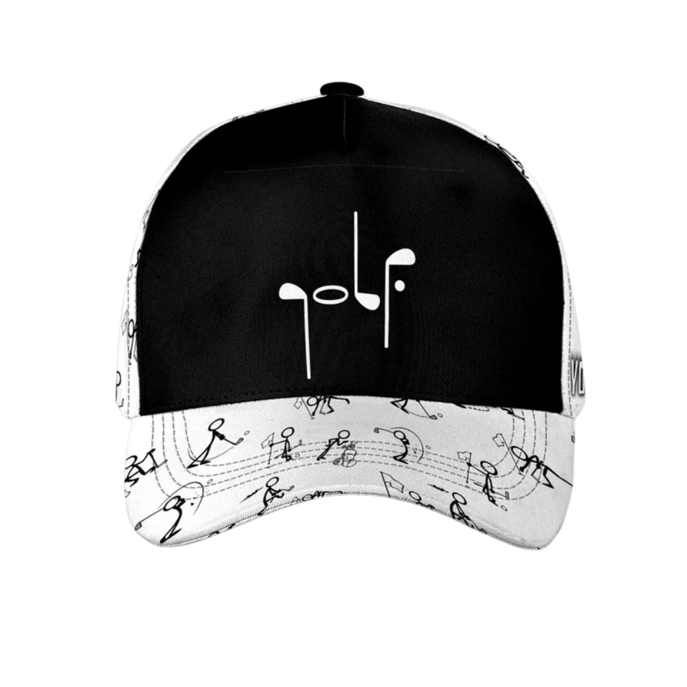 Personalized Stick Figure Golf Baseball Cap, Custom Funny Golf Hats Caps CP0012