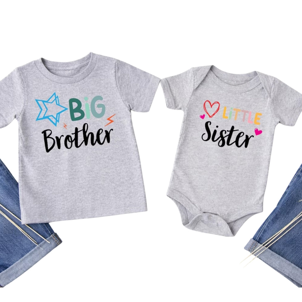 Big Brother Big Sister Pregnancy Announcement Matching Family T Shirts For Siblings, Baby Reveal Family Matching Shirts ET0206