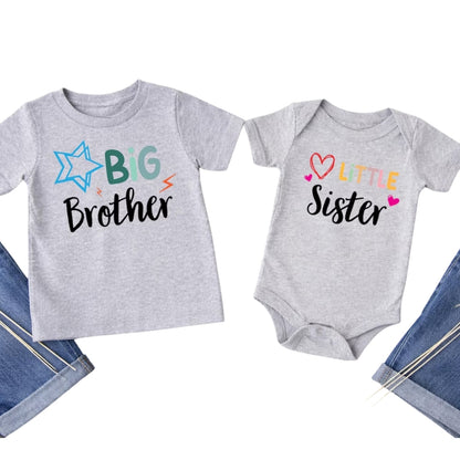 Big Brother Big Sister Pregnancy Announcement Matching Family T Shirts For Siblings, Baby Reveal Family Matching Shirts ET0206